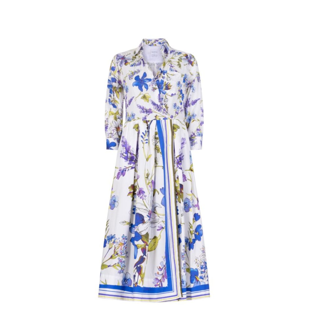 Sara Roka ELENAT 85 Midi Wrap Shirtdress - Elenat